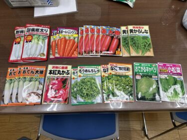 2024年10月8日(火)の作業記録 (鈴木さん畑のビニールハウスの除草作業、防止ネット選別整理片付け作業、赤じそ・バジルの撤去作業、サツマイモのツル返し作業、冬野菜の種の追加購入)